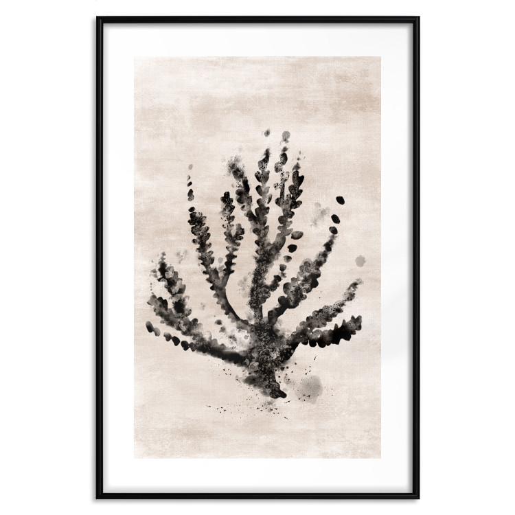 Poster Sea Plant - black plant composition on a beige textured background 134510 additionalImage 17