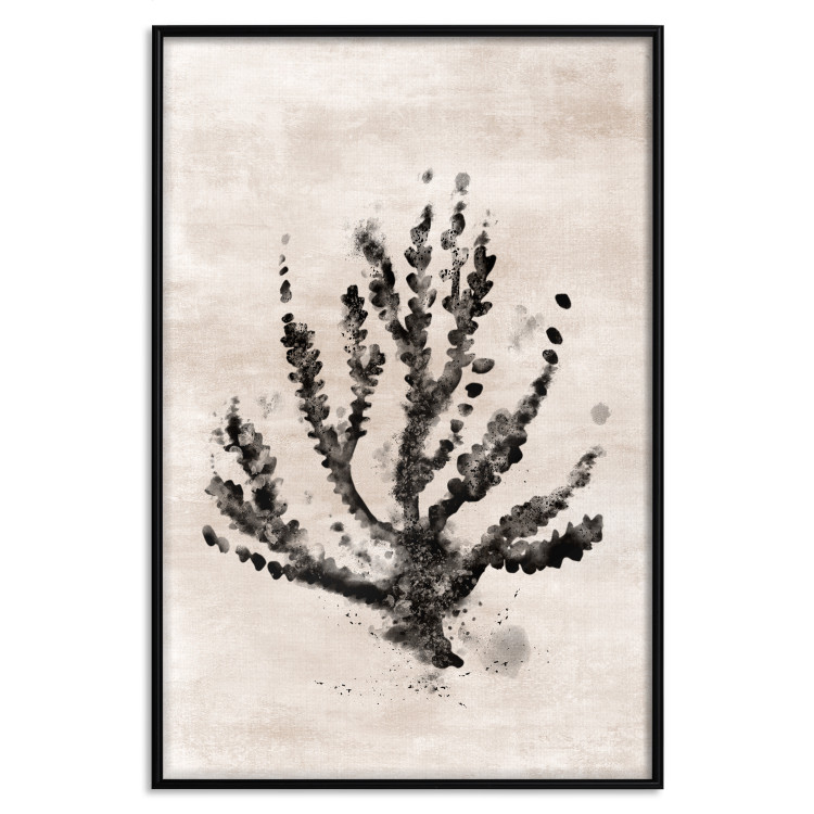 Poster Sea Plant - black plant composition on a beige textured background 134510 additionalImage 18