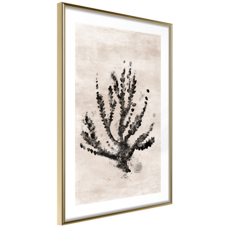 Poster Sea Plant - black plant composition on a beige textured background 134510 additionalImage 8