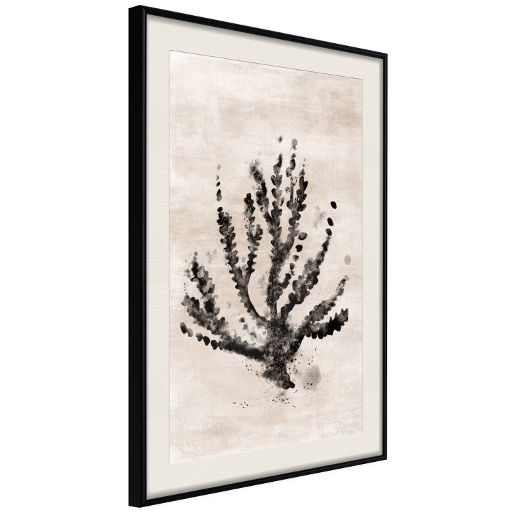 Poster Sea Plant - black plant composition on a beige textured background 134510 additionalImage 3