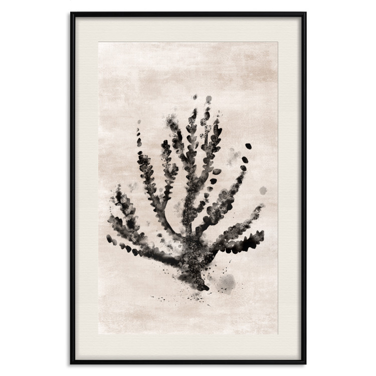 Poster Sea Plant - black plant composition on a beige textured background 134510 additionalImage 19