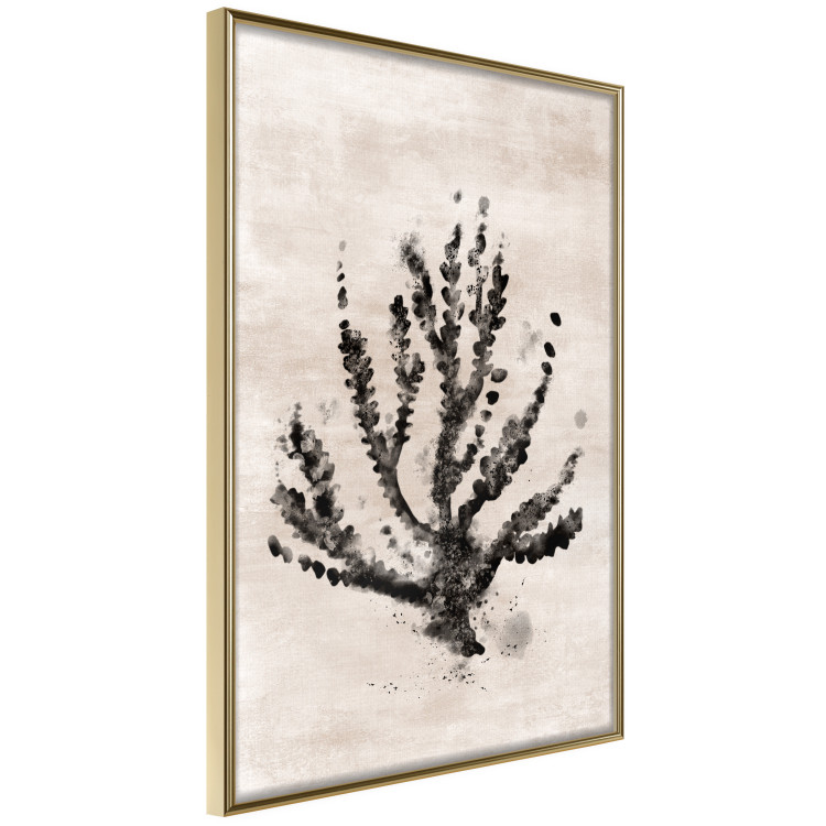 Poster Sea Plant - black plant composition on a beige textured background 134510 additionalImage 12