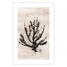 Poster Sea Plant - black plant composition on a beige textured background 134510 additionalThumb 25