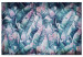 Canvas Exotic leaves - abstraction with blue-pink palm leaves 135110