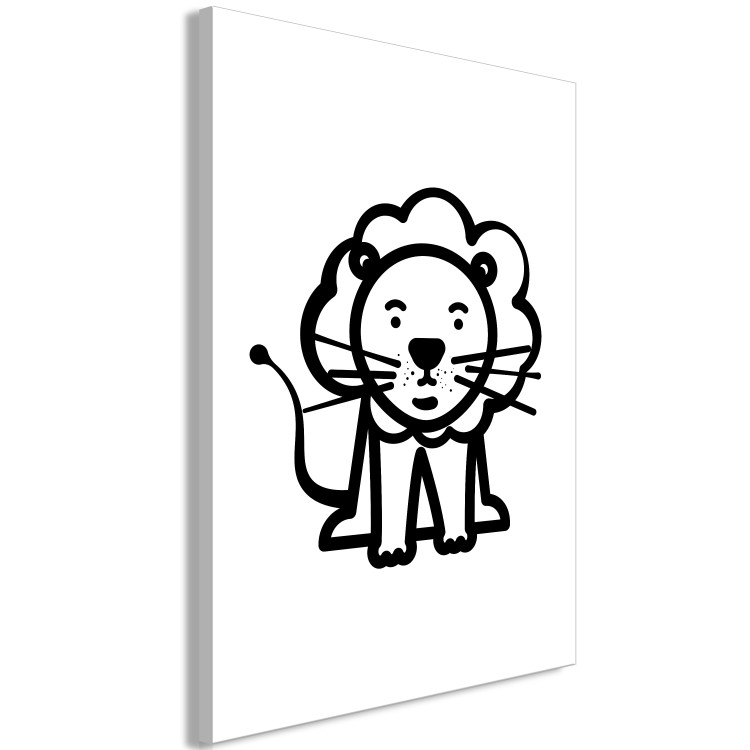 Canvas King Lion - Drawing image of a small animal, black and white 135210 additionalImage 2