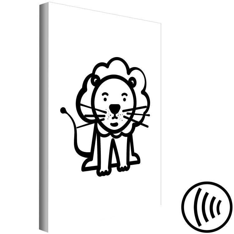 Canvas King Lion - Drawing image of a small animal, black and white 135210 additionalImage 6