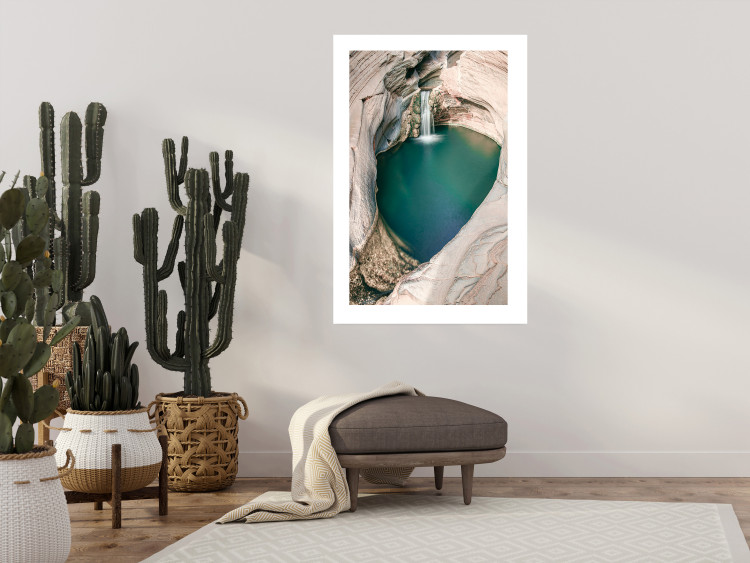 Poster Hidden Refreshment - landscape of turquoise water among rocky cliffs 135310 additionalImage 18