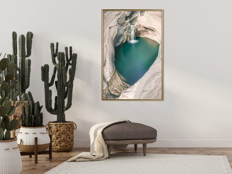 Poster Hidden Refreshment - landscape of turquoise water among rocky cliffs 135310 additionalImage 16