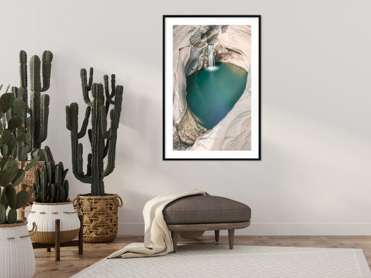 Poster Hidden Refreshment - landscape of turquoise water among rocky cliffs 135310 additionalImage 20