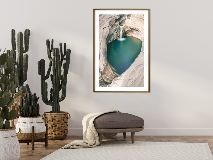 Poster Hidden Refreshment - landscape of turquoise water among rocky cliffs 135310 additionalImage 19