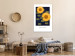 Canvas Mechanical sunflowers - abstract motif on a navy blue background 135610 additionalThumb 3