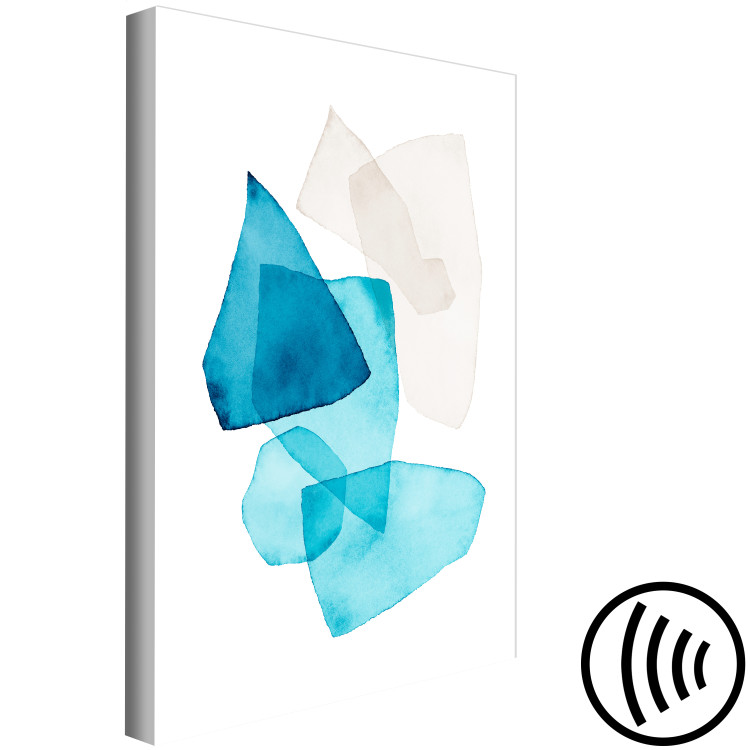 Canvas Print Blue and beige shapes - Abstraction stylized on watercolor 136010 additionalImage 6
