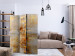 Room Divider Screen Golden Expression (3-piece) - elegant abstraction with a yellow touch 136110 additionalThumb 4