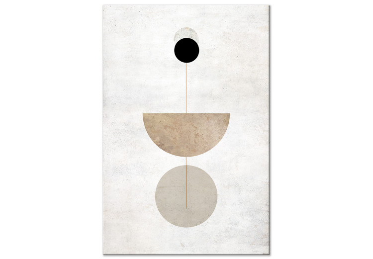 Canvas Gray-black wheels and semicircles - Abstraction with geometric figures 137210