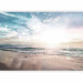 Photo Wallpaper Beach in the morning - landscape with a peaceful sea, clouds and sun 138810 additionalThumb 1