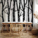 Wall Mural Birch forest - landscape of grey and white trees in a forest with grey leaves 145110 additionalThumb 4