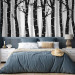 Wall Mural Birch forest - landscape of grey and white trees in a forest with grey leaves 145110 additionalThumb 2