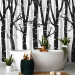 Wall Mural Birch forest - landscape of grey and white trees in a forest with grey leaves 145110 additionalThumb 8
