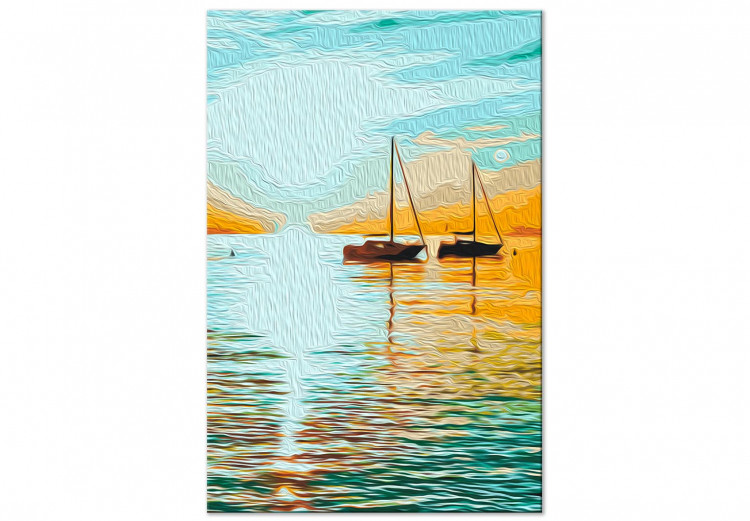 Paint by Number Kit Summer Breeze - White Sailboats on the Lake and Turquoise Sky 145210 additionalImage 3