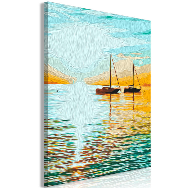 Paint by Number Kit Summer Breeze - White Sailboats on the Lake and Turquoise Sky 145210 additionalImage 4