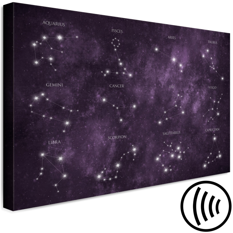 Canvas Art Print Landscape in Space (1-piece) - stars and names of their constellations 145310 additionalImage 6