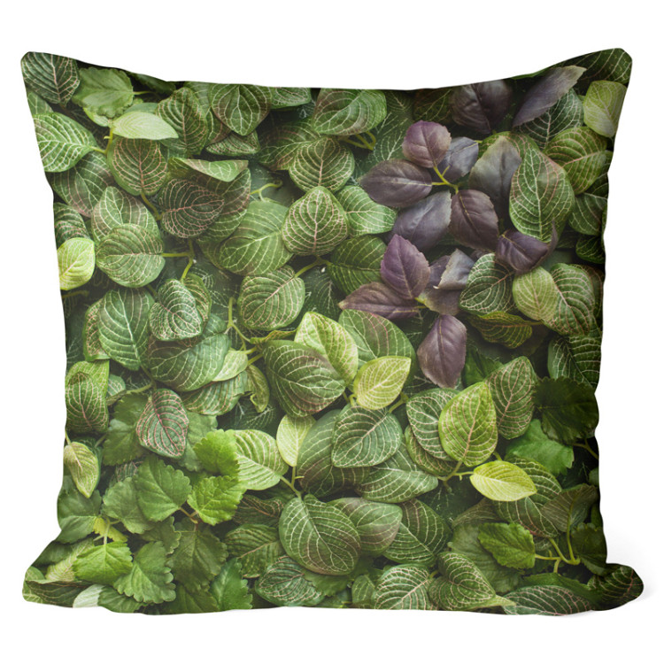 Decorative Microfiber Pillow Laying green - a lush vegetation in a detailed representation cushions 146810