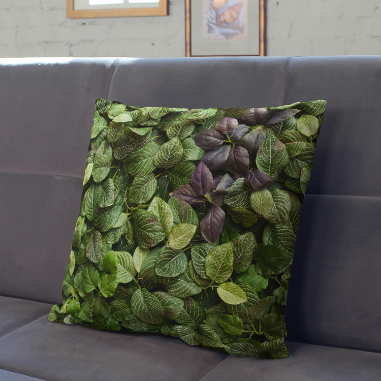 Decorative Microfiber Pillow Laying green - a lush vegetation in a detailed representation cushions 146810 additionalImage 3
