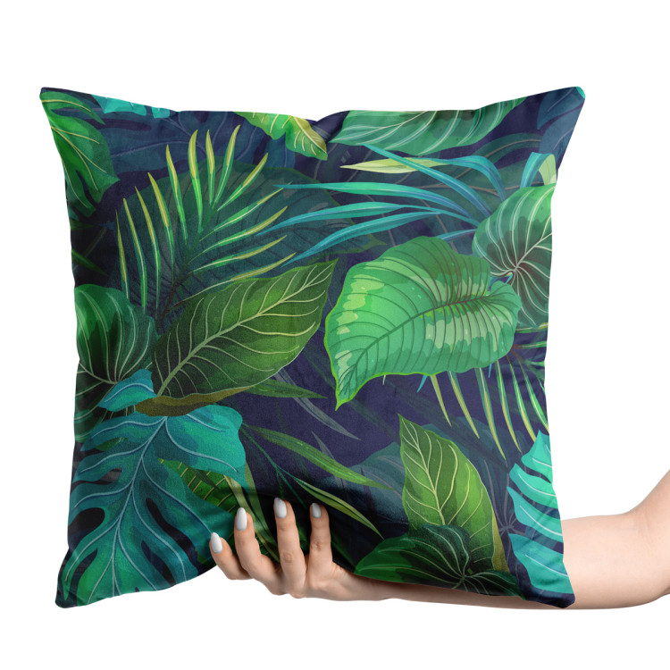 Decorative Velor Pillow Variety of Philodendrons - an exotic leaves in various shades of green 147110 additionalImage 2