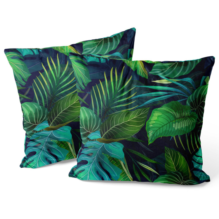 Decorative Velor Pillow Variety of Philodendrons - an exotic leaves in various shades of green 147110 additionalImage 3