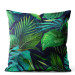 Decorative Velor Pillow Variety of Philodendrons - an exotic leaves in various shades of green 147110
