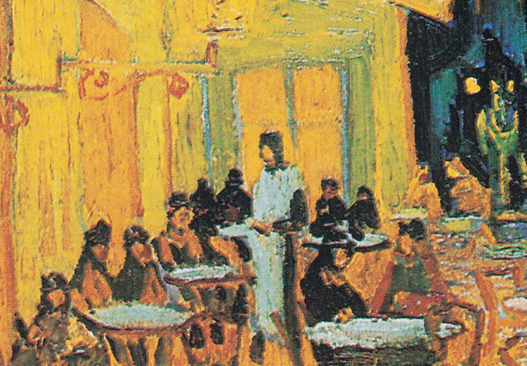 Round Canvas Café Terrace at Night, Vincent Van Gogh - View of a French Street 148910 additionalImage 4