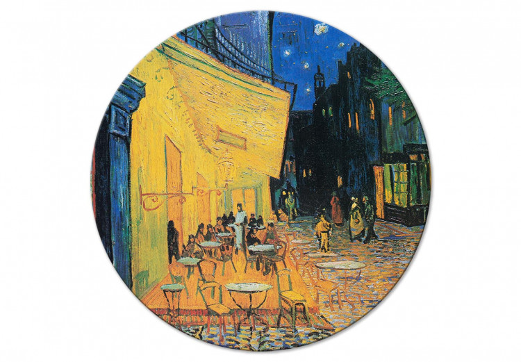 Round Canvas Café Terrace at Night, Vincent Van Gogh - View of a French Street 148910
