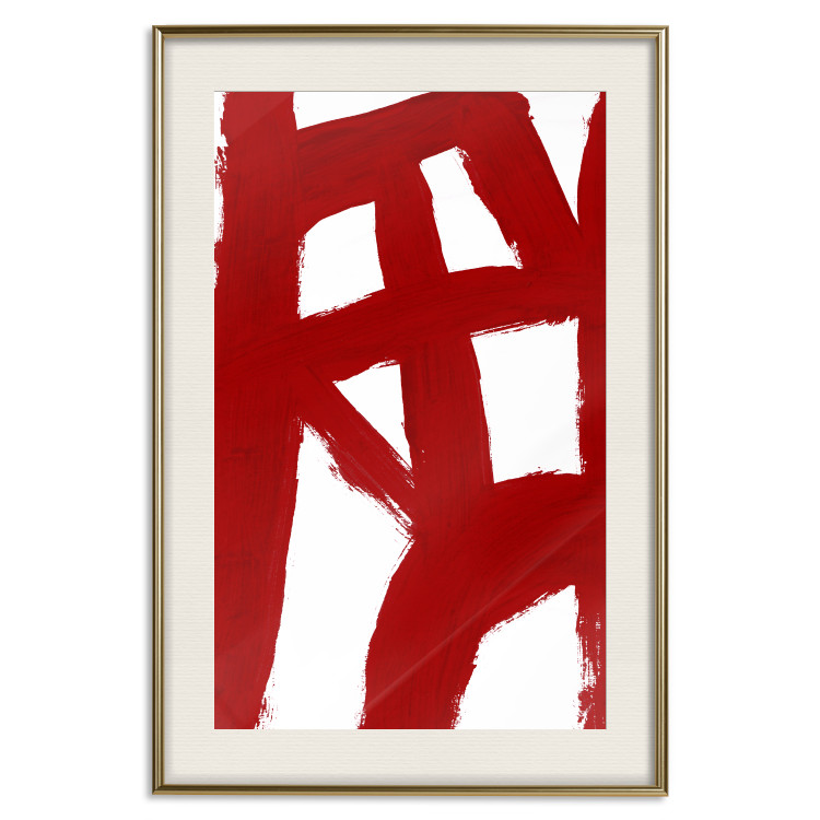 Wall Poster Abstract Composition - Geometric Shapes and Red Forms 149710 additionalImage 27