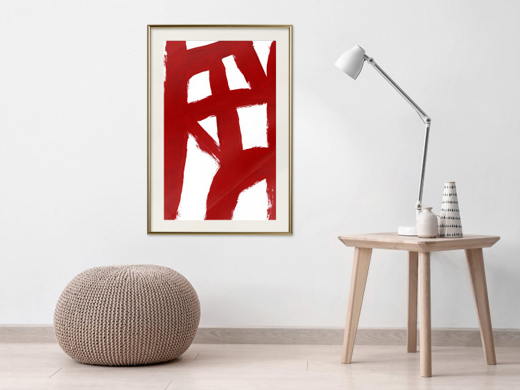 Wall Poster Abstract Composition - Geometric Shapes and Red Forms 149710 additionalImage 18