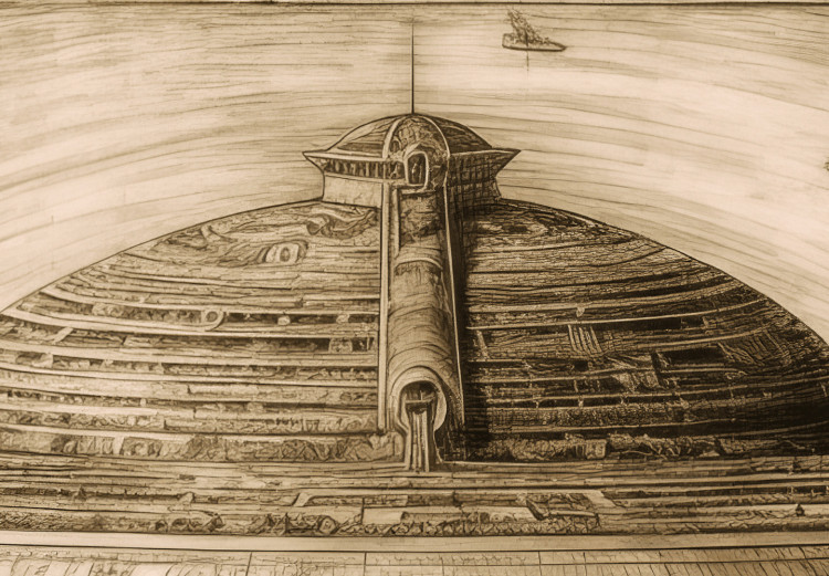 Large canvas print UFO Ship - A Sketch Inspired by the Style of Leonardo Da Vinci [Large Format] 151110 additionalImage 4