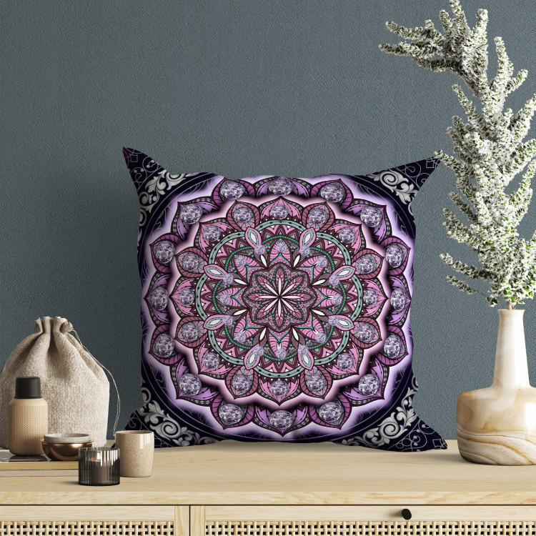 Decorative Microfiber Pillow Purple Mandala - Composition With Oriental Ornamentation 151310 additionalImage 5