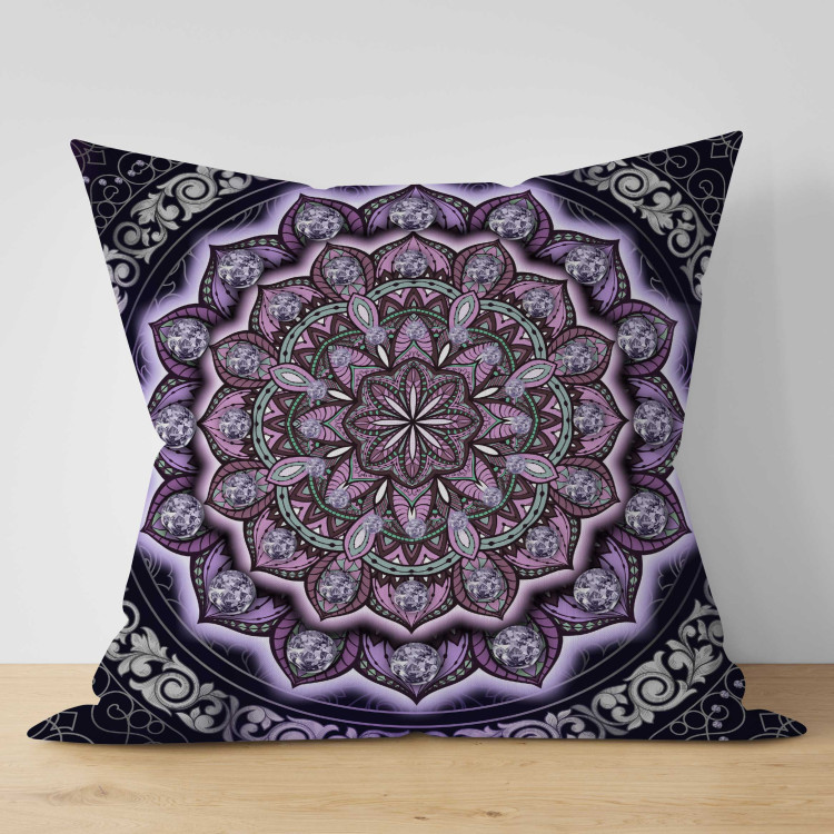 Decorative Microfiber Pillow Purple Mandala - Composition With Oriental Ornamentation 151310 additionalImage 4