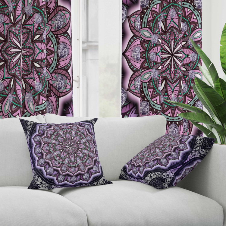Decorative Microfiber Pillow Purple Mandala - Composition With Oriental Ornamentation 151310 additionalImage 3