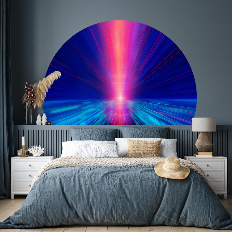 Round wallpaper Speed of Light - Dynamic Composition in Blue With Magenta Accent 151610 additionalImage 2