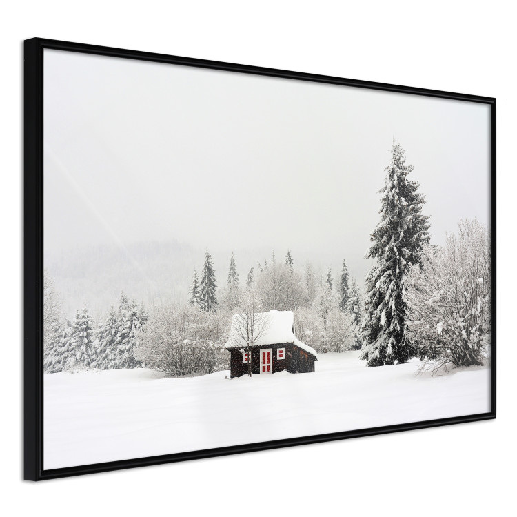 Wall Poster Winter Shelter - A Small House in the Midst of a Snow-Covered Forest 151710 additionalImage 6
