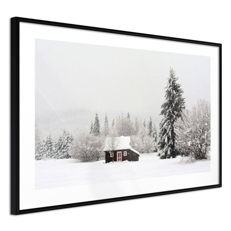 Wall Poster Winter Shelter - A Small House in the Midst of a Snow-Covered Forest 151710 additionalImage 5