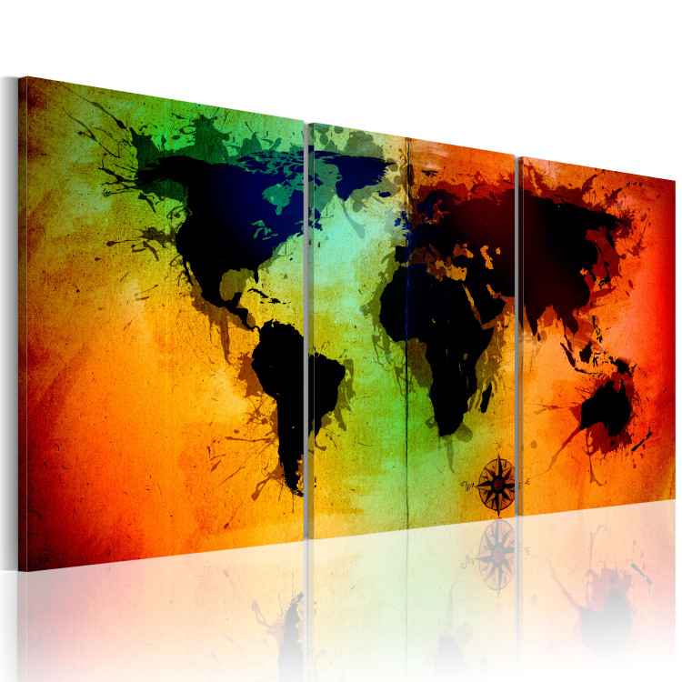 Canvas World map - colorful oceans 55410 additionalImage 2