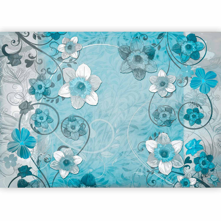 Wall Mural Scent of Spring - Abstraction with Composition of Flowers on an Irregular Background 60710 additionalImage 5