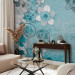 Wall Mural Scent of Spring - Abstraction with Composition of Flowers on an Irregular Background 60710