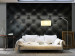 Photo Wallpaper Luxury - Background Imitating Black Quilted Leather Texture 61010