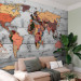 Photo Wallpaper World direction - world map with English captions of countries and cities 90210