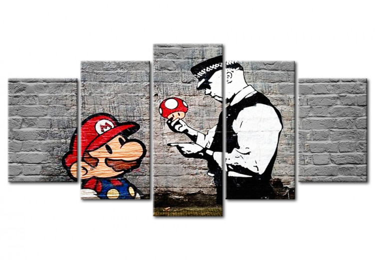 Canvas Print Super Mario Mushroom Cop (Banksy) 94910
