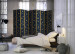 Room Divider Lacy Constellation II - texture of dark fabric with golden stars 95410 additionalThumb 2