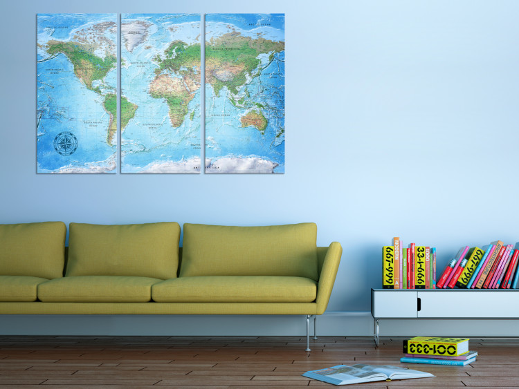 Canvas Traditional Cartography II - World Map with Labels on Continents 97410 additionalImage 3