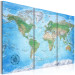 Canvas Traditional Cartography II - World Map with Labels on Continents 97410 additionalThumb 2